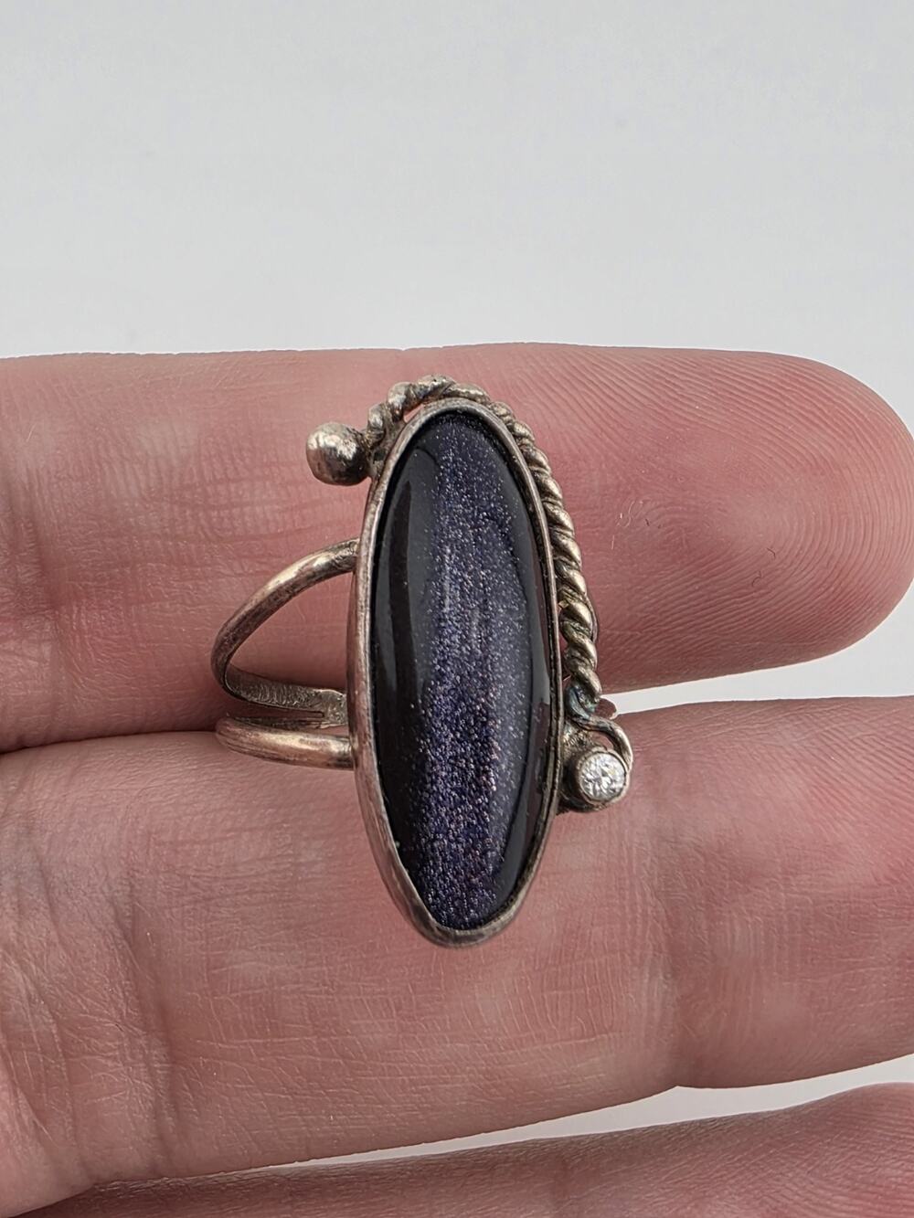 Vintage Sterling Silver 925 GemStone Ring Size 7
